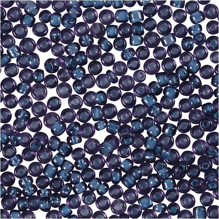 Rocailles, d 1,7 mm, afm 15/0, gatgrootte 0,5-0,8 mm, paars, 25 gr/ 1 doos