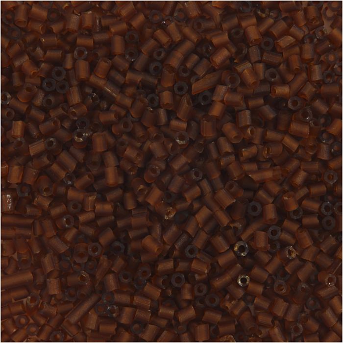 Rocailles 2-cut, d 1,7 mm, afm 15/0, gatgrootte 0,5 mm, bruin, 25 gr/ 1 doos