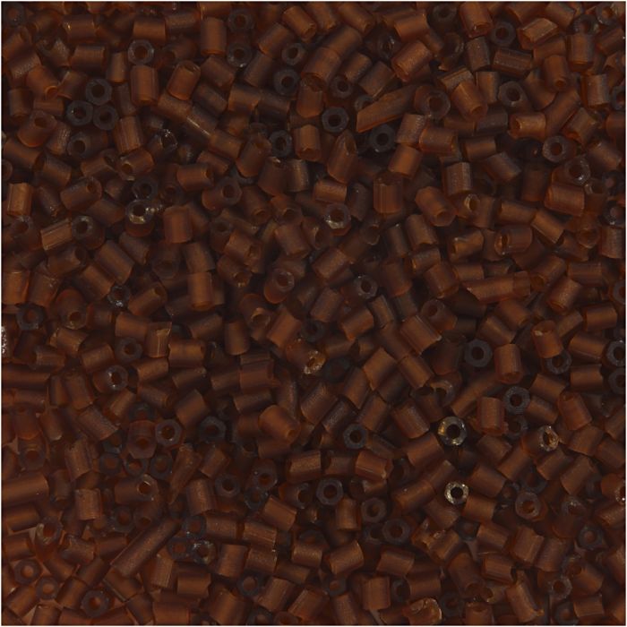 Rocailles 2-cut, d 1,7 mm, afm 15/0, gatgrootte 0,5 mm, bruin, 500 gr/ 1 zak