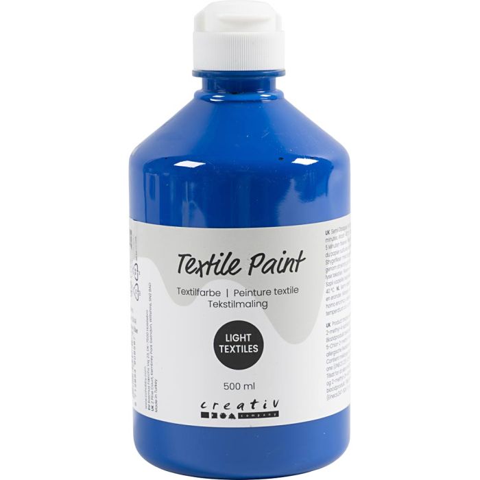 Textielverf, semi-dekkend, primair blauw, 500 ml/ 1 fles
