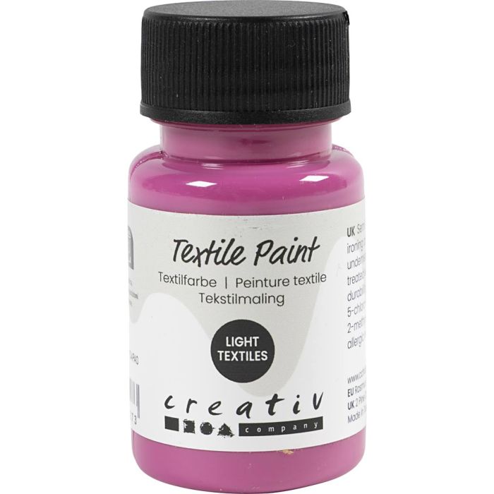 Textielverf, semi-dekkend, roze, 50 ml/ 1 fles