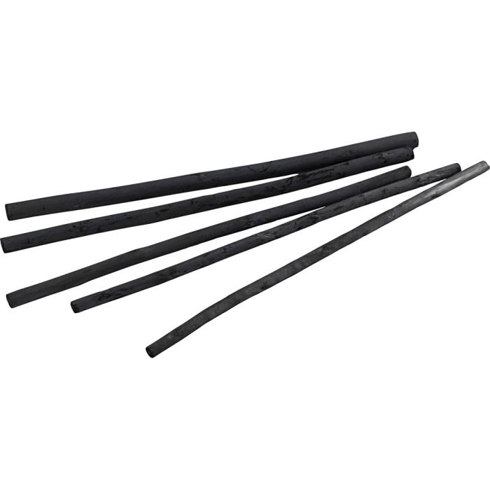 Houtskool, L: 15 cm, d 5 mm, zacht, Mat zwart, 5 stuk/ 1 doos