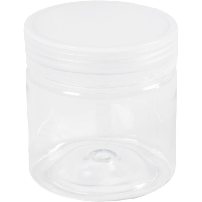 Plastic voorraadpotten, H: 7 cm, d 6,5 cm, 180 ml, 10 stuk/ 1 doos