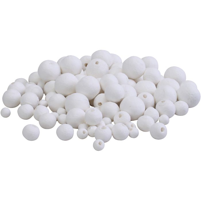 Ballen, d 8+10+15+20 mm, wit, 100 div/ 1 doos