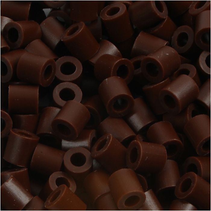 Strijkkralen, afm 5x5 mm, gatgrootte 2,5 mm, medium, bruin (32229), 1100 stuk/ 1 doos