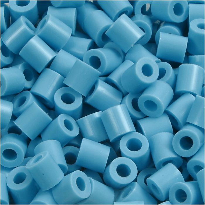 Strijkkralen, afm 5x5 mm, gatgrootte 2,5 mm, medium, turquoise (32256), 1100 stuk/ 1 doos