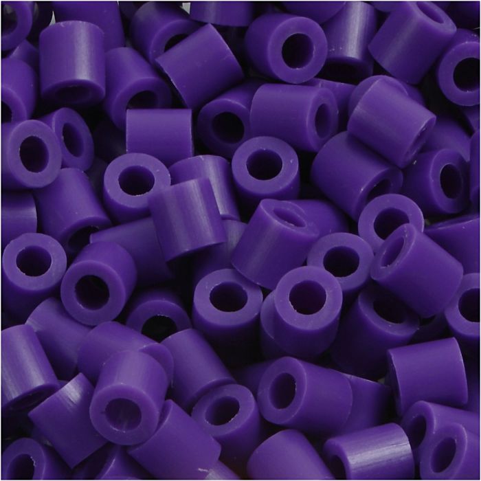 Strijkkralen, afm 5x5 mm, gatgrootte 2,5 mm, medium, donkerpaars (32234), 1100 stuk/ 1 doos