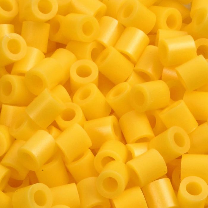Strijkkralen, afm 5x5 mm, gatgrootte 2,5 mm, medium, geel (32227), 1100 stuk/ 1 doos