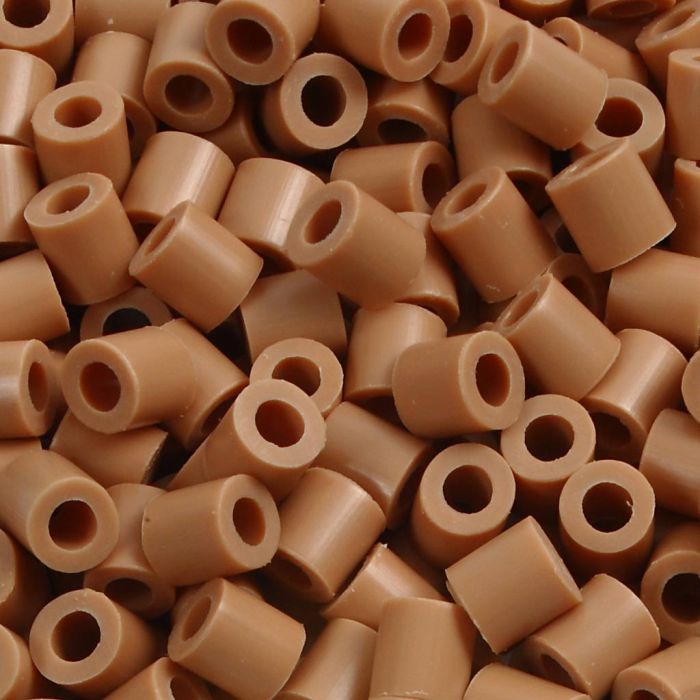 Strijkkralen, afm 5x5 mm, gatgrootte 2,5 mm, medium, lichtbruin (32260), 1100 stuk/ 1 doos