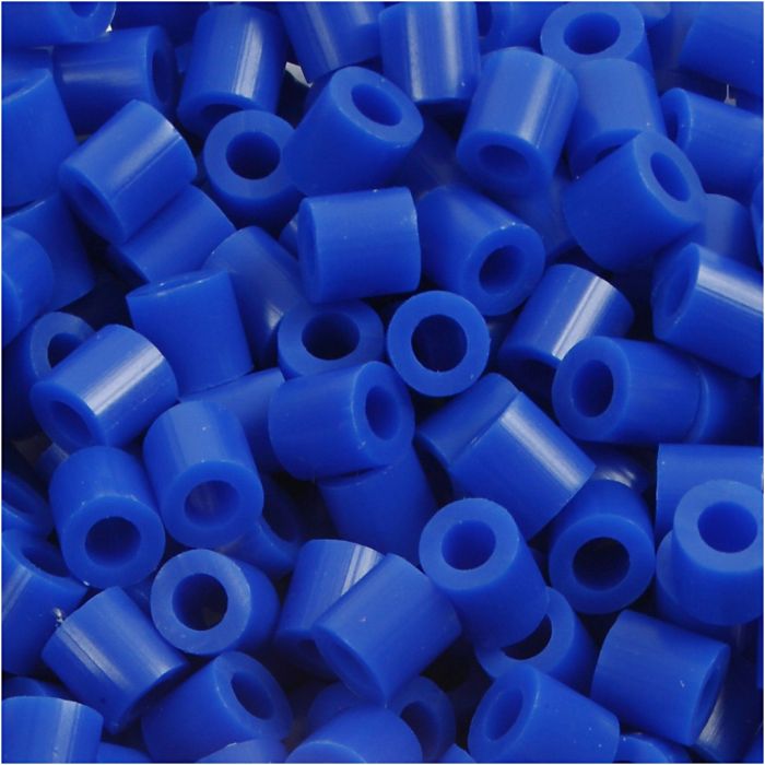 Strijkkralen, afm 5x5 mm, gatgrootte 2,5 mm, medium, donkerblauw (32232), 1100 stuk/ 1 doos