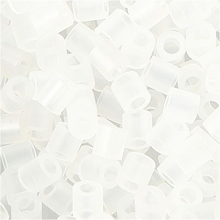 Strijkkralen, afm 5x5 mm, gatgrootte 2,5 mm, medium, doorzichtig transparant (32264), 6000 stuk/ 1 doos