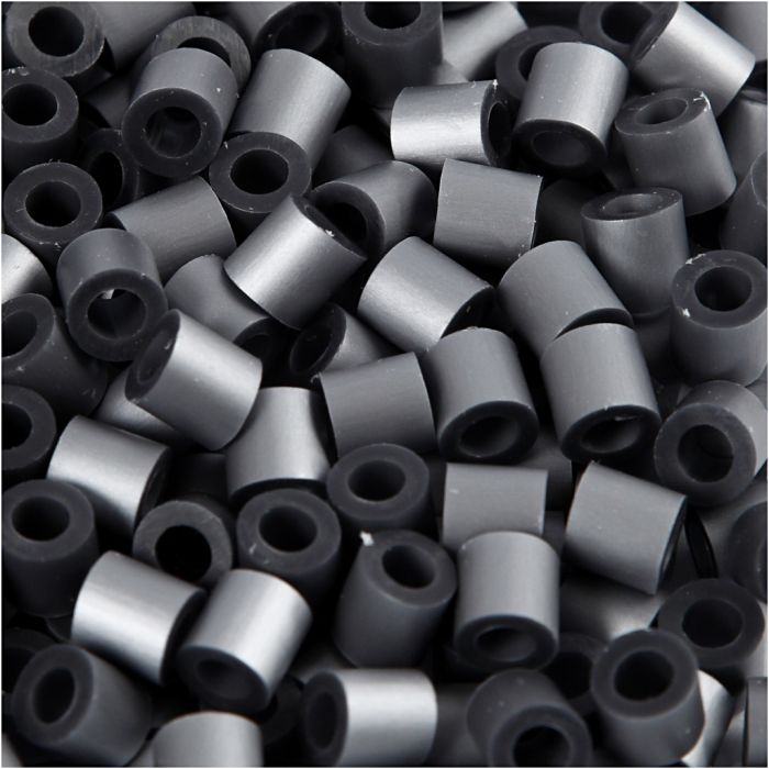 Strijkkralen, afm 5x5 mm, gatgrootte 2,5 mm, medium, zilver (32262), 1100 stuk/ 1 doos