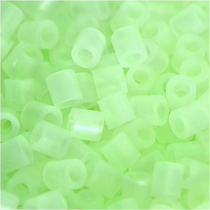 Strijkkralen, afm 5x5 mm, gatgrootte 2,5 mm, medium, lichtgevend, 6000 stuk/ 1 doos