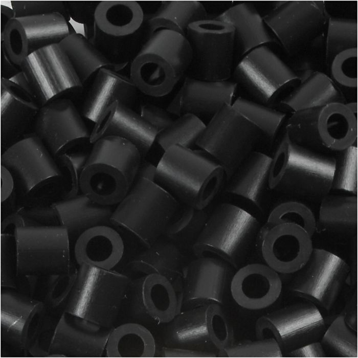 Foto kralen, afm 5x5 mm, gatgrootte 2,5 mm, medium, schwarz (1), 1100 stuk/ 1 doos