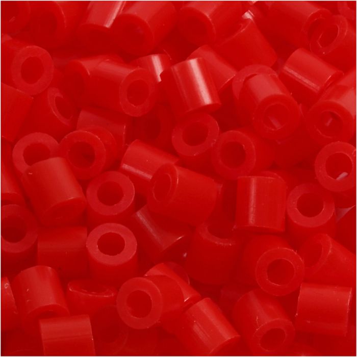 Foto kralen, afm 5x5 mm, gatgrootte 2,5 mm, medium, rood (19), 1100 stuk/ 1 doos