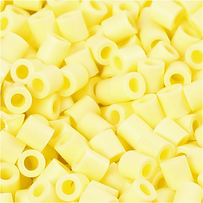 Foto kralen, afm 5x5 mm, gatgrootte 2,5 mm, medium, lichtgeel (21), 1100 stuk/ 1 doos