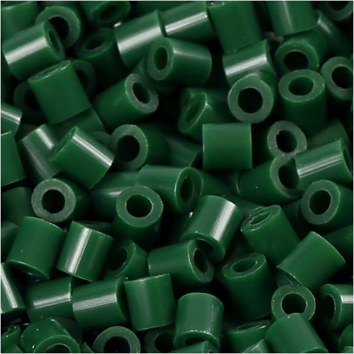 Foto kralen, afm 5x5 mm, gatgrootte 2,5 mm, medium, donkelgroen (9), 1100 stuk/ 1 doos