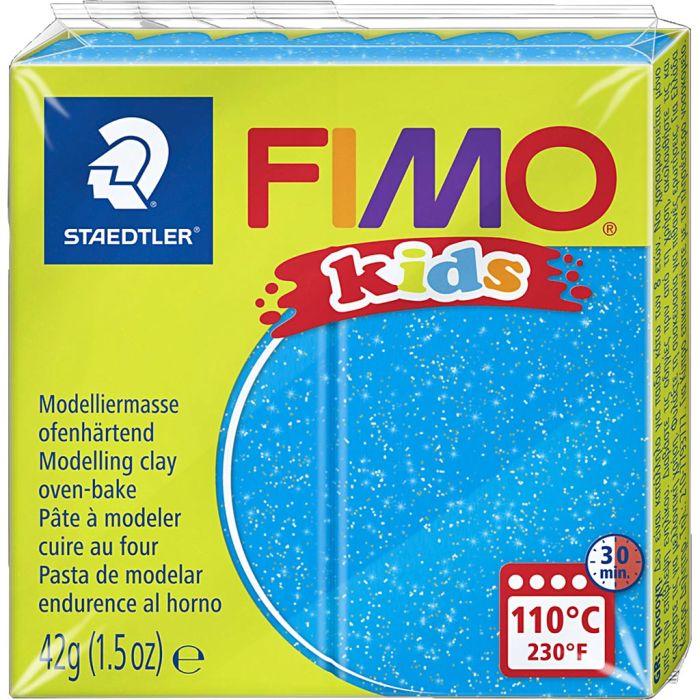 FIMO® Kids Boetseerklei, glitter, blauw, 42 gr/ 1 doos
