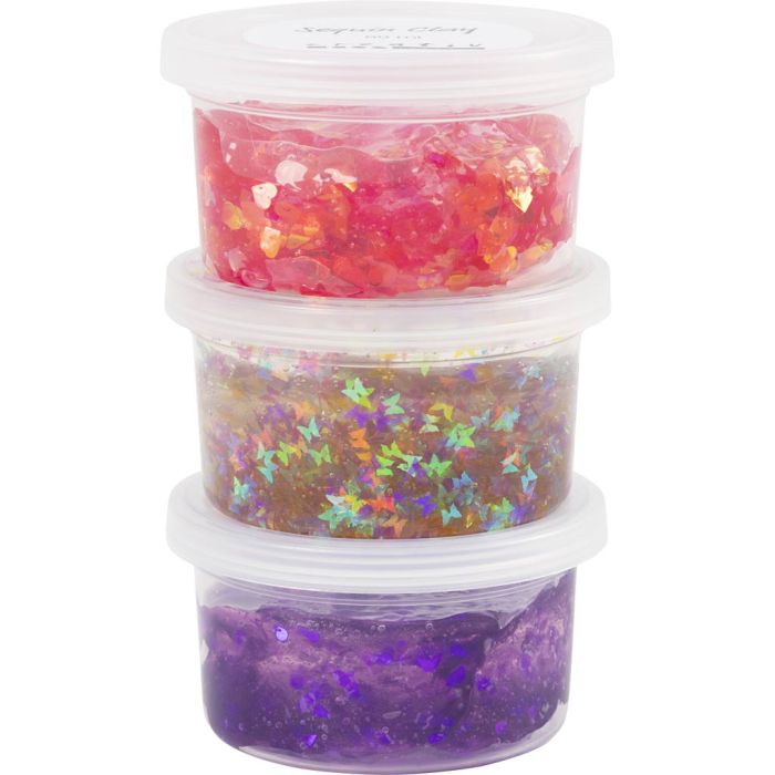 Sequin Clay, paars/roze harmonie, 3x60 gr/ 1 doos
