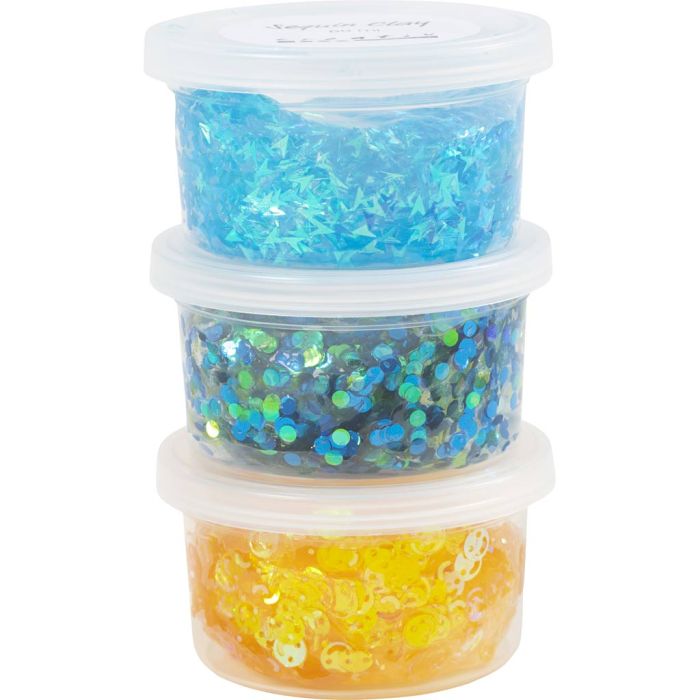Sequin Clay, blauw/groen harmonie, 3x60 gr/ 1 doos