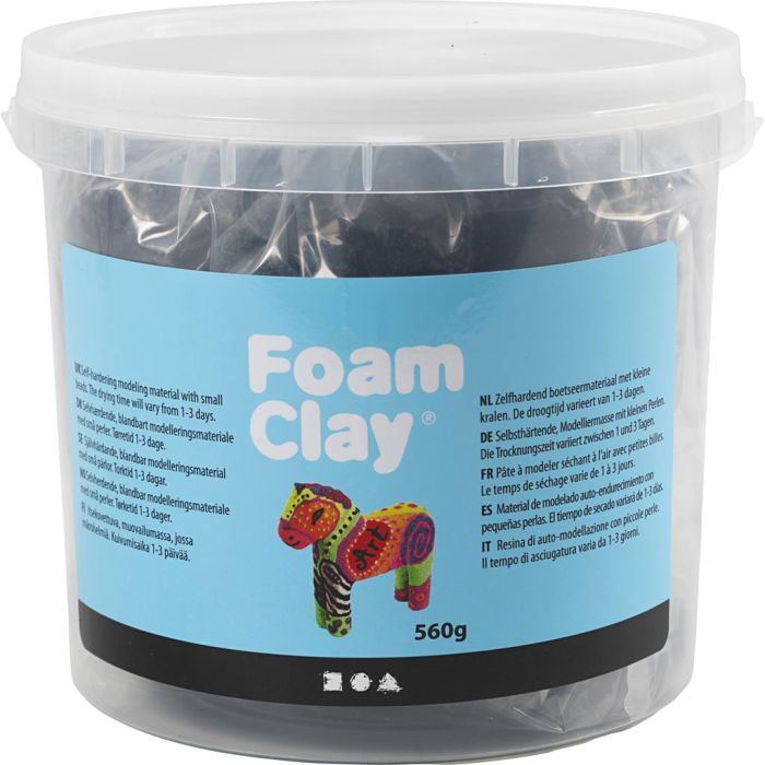 Foam Clay®, zwart, 560 gr/ 1 emmer