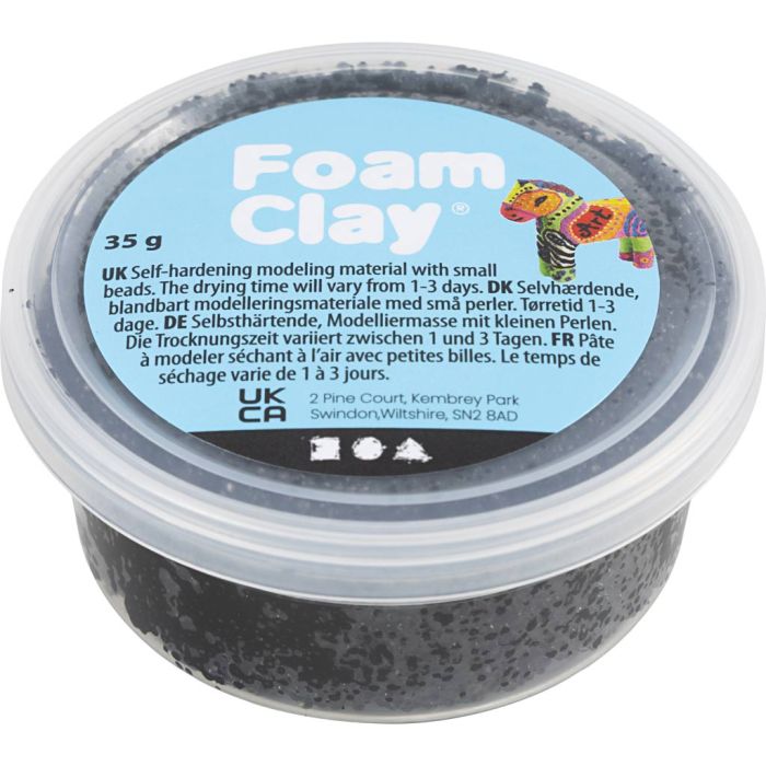 Foam Clay®, zwart, 35 gr/ 1 Doosje