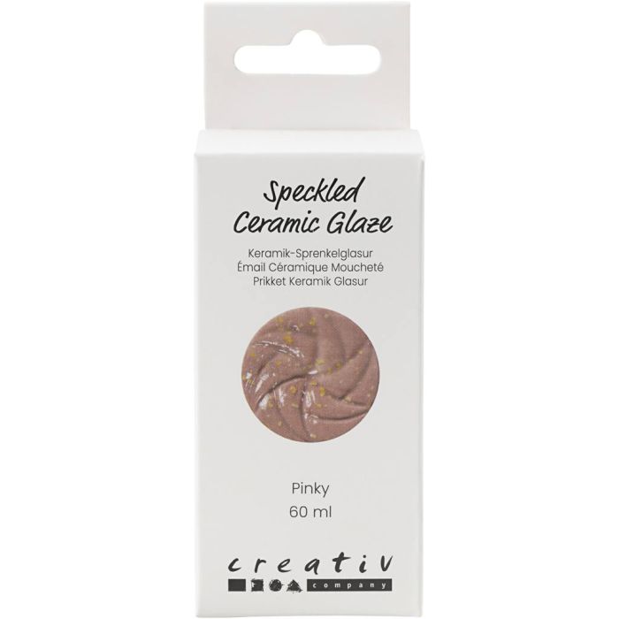 Gespikkeld Keramiekglazuur, 999-1060 °C, dekkend, Pinky, 60 ml/ 1 Doosje
