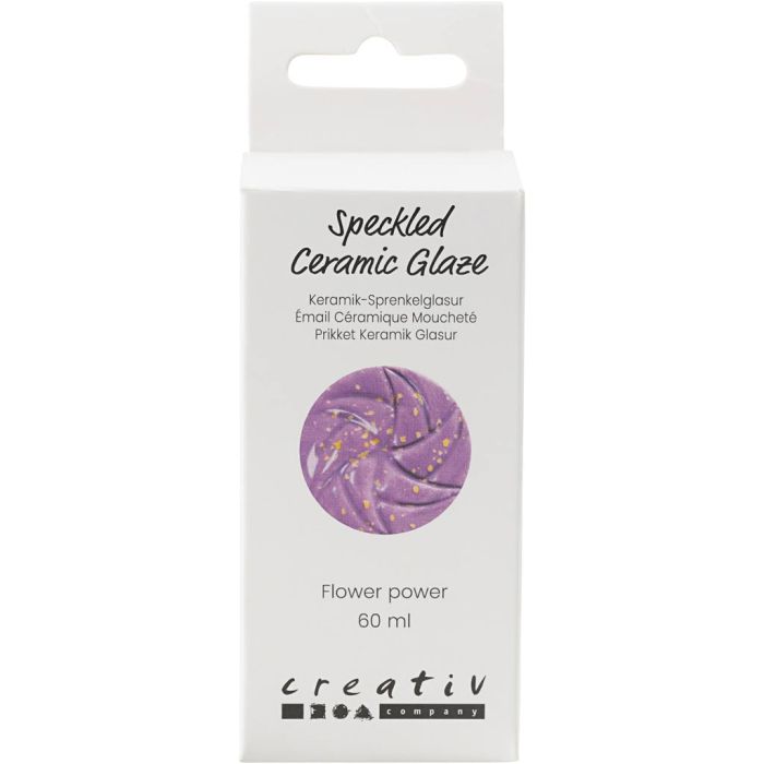 Gespikkeld Keramiekglazuur, 999-1060 °C, dekkend, Flower Power, 60 ml/ 1 Doosje