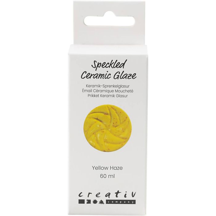 Gespikkeld Keramiekglazuur, 999-1060 °C, dekkend, Yellow Haze, 60 ml/ 1 Doosje