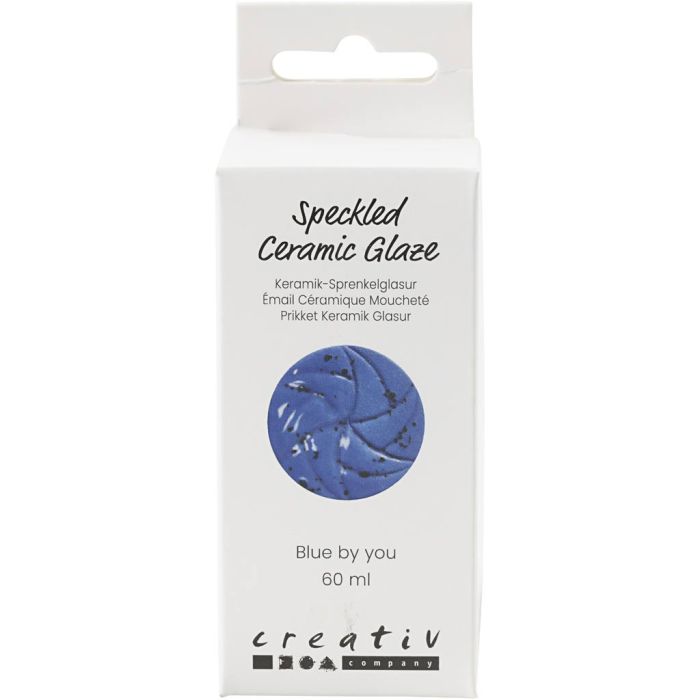 Gespikkeld Keramiekglazuur, 999-1060 °C, dekkend, Blue by You, 60 ml/ 1 Doosje