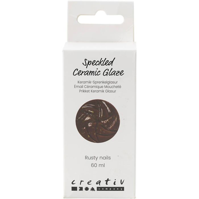 Gespikkeld Keramiekglazuur, 999-1060 °C, dekkend, Rusty Nails, 60 ml/ 1 Doosje