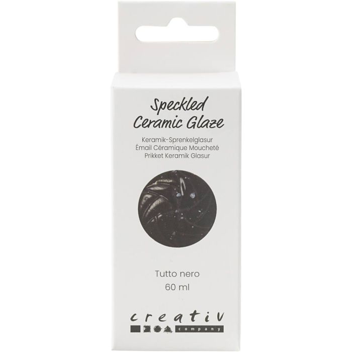 Gespikkeld Keramiekglazuur, 999-1060 °C, dekkend, Tutto Nero, 60 ml/ 1 Doosje