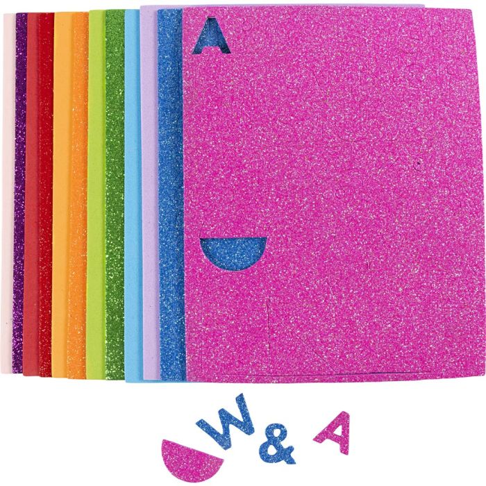 Foam vellen, afm 14x25 cm, dikte 2 mm, kleurrijk, 12 vel/ 1 doos