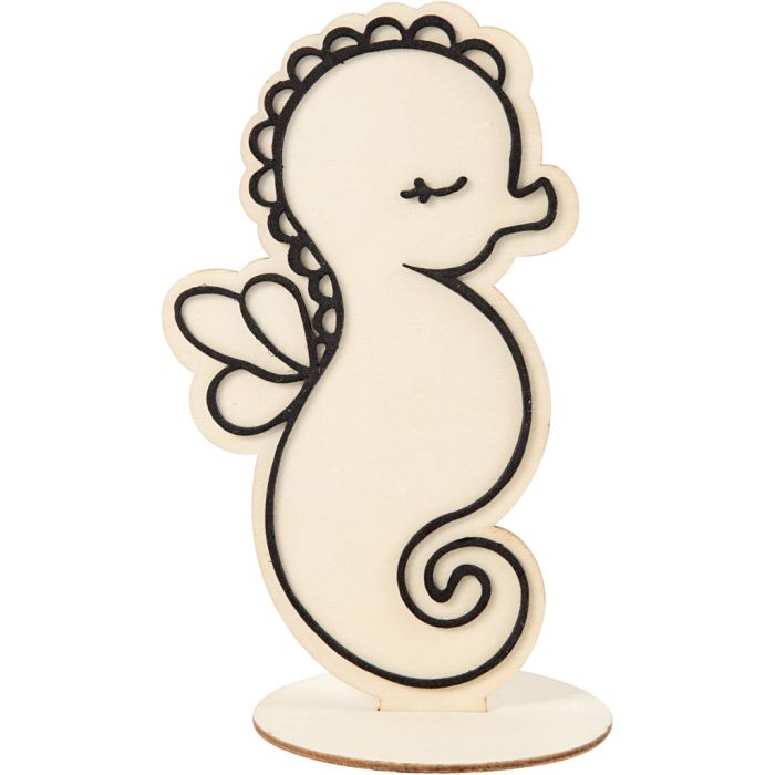 Figuur om te decoreren, zeepaardje, H: 18 cm, 1 stuk