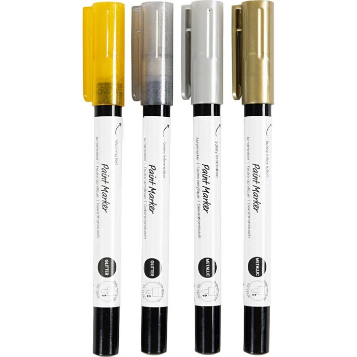 Decoratiestift, lijndikte 0,9-1,3 mm, Inhoud kan variëren , 4 stuk/ 1 doos