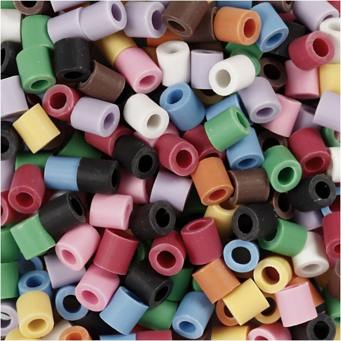 BioBeads van NABBI, afm 5x5 mm, gatgrootte 2,5 mm, medium, diverse kleuren, 3000 stuk/ 1 doos