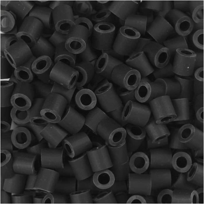 BioBeads van NABBI, afm 5x5 mm, gatgrootte 2,5 mm, medium, zwart, 1000 stuk/ 1 doos