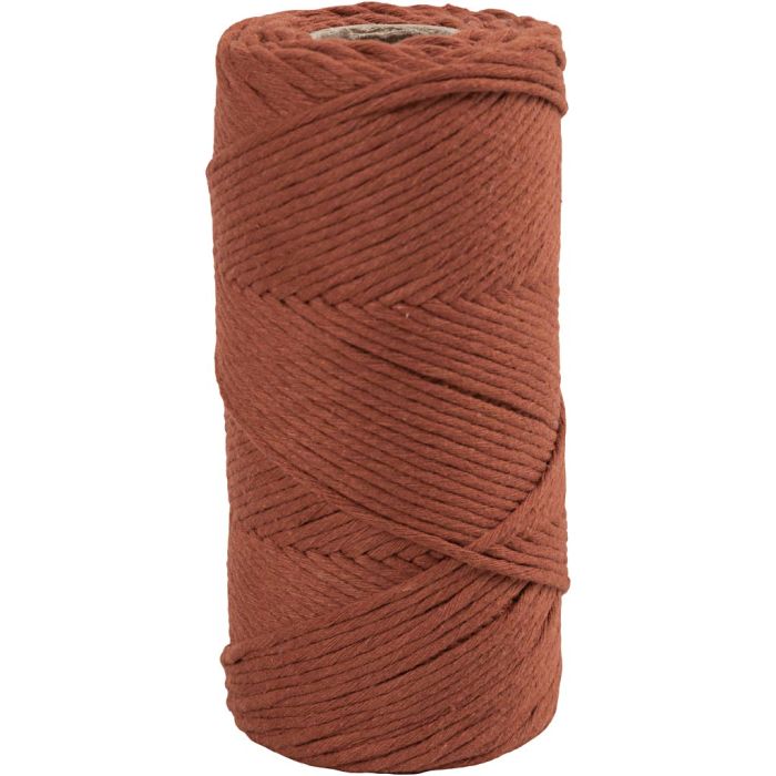 Macramé Koord, L: 198 m, d 2 mm, burnt orange, 330 gr/ 1 rol