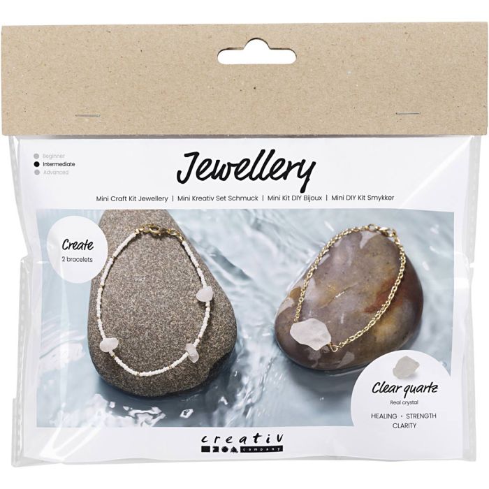 Mini Hobbyset Sieraden, Armband met bergkristal, 1 doos