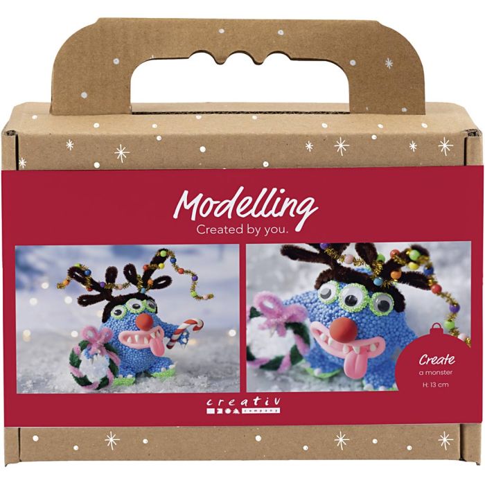 Mini Hobbyset Boetseren, Rendiermonster, diverse kleuren, 1 doos