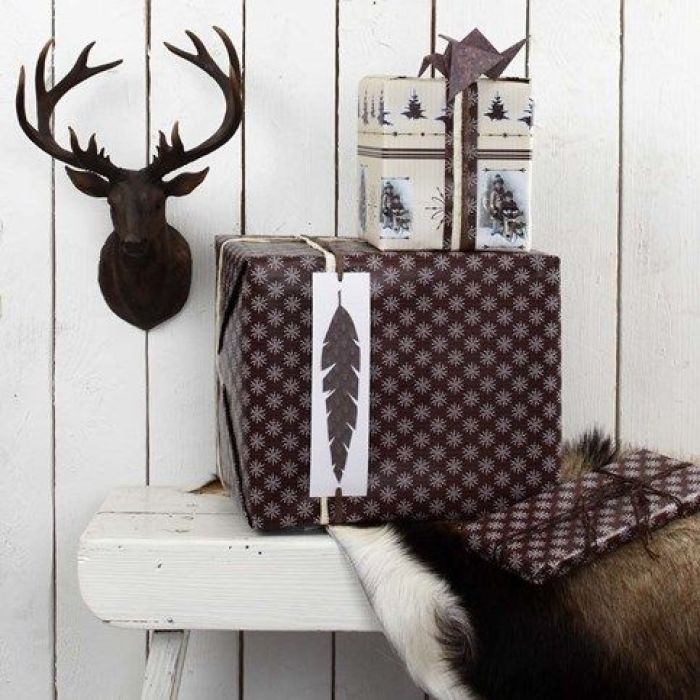 Geschenklabels met veren