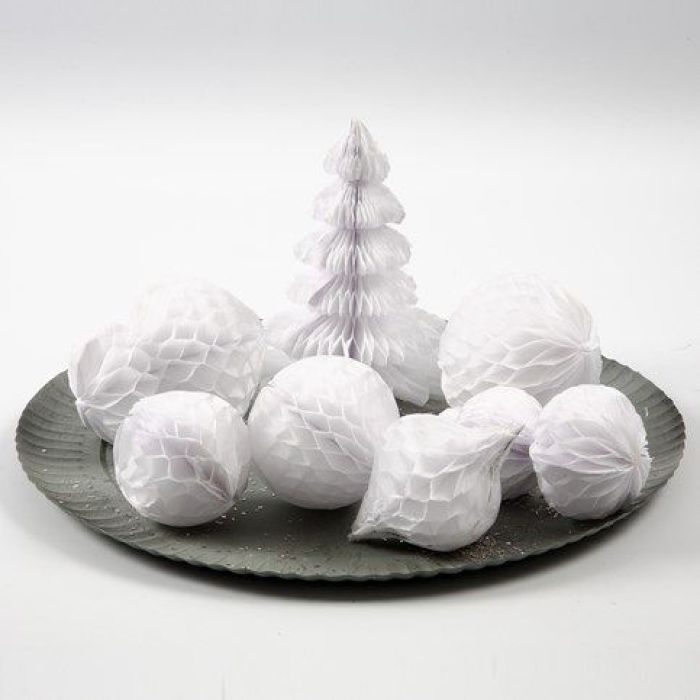 Kerstdecoraties van concertina papier