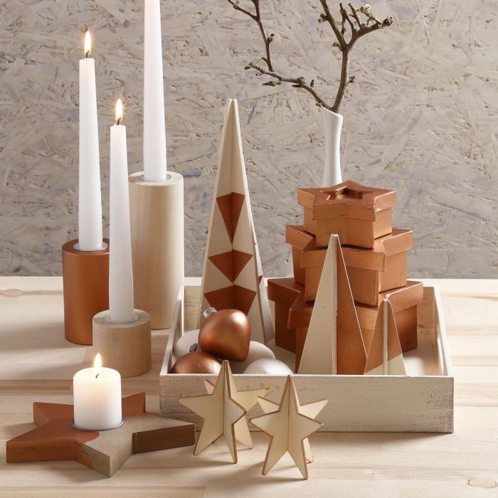 Art Metal Koper op Kandelaars, waxinelichten en kerstdecoraties