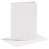 Kaarten en enveloppen, afmeting kaart 10,5x15 cm, afmeting envelop 11,5x16,5 cm, 110+230 gr, wit, 6 set/ 1 doos