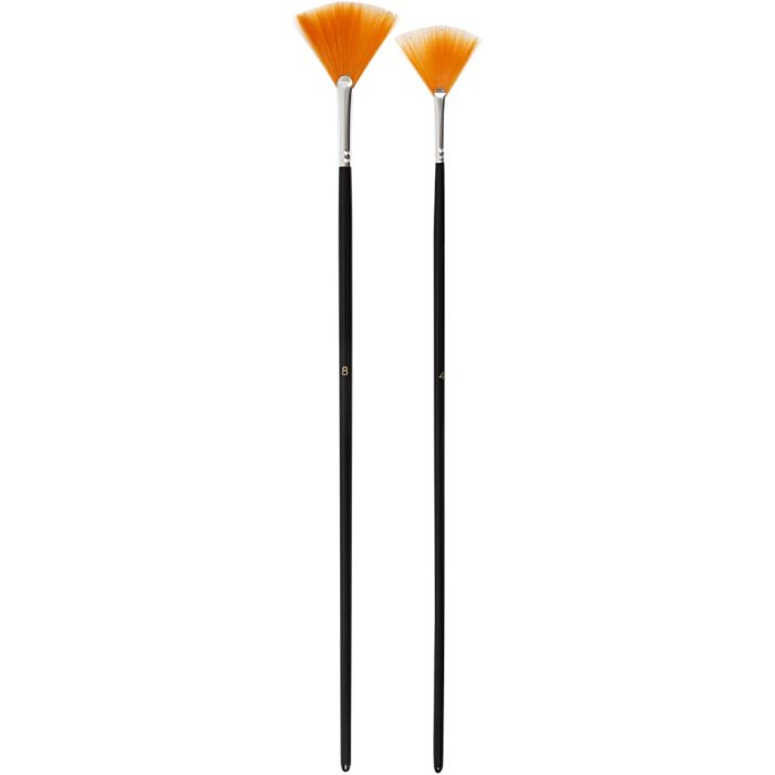 Gold Line Waaierpenselen, afm 4+8, L: 29-30 cm, B: 2-3 mm, Waaier, 2 stuk/ 1 doos