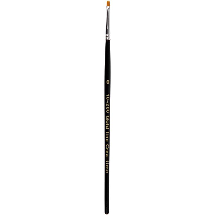 Gold Line penselen, plat, 0, L: 18,5 cm, B: 1 mm, 12stuk/ 1 doos