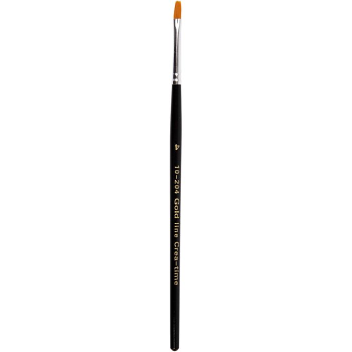 Gold Line penselen, plat, afm 4, L: 18,5 cm, B: 2 mm, 12 stuk/ 1 doos