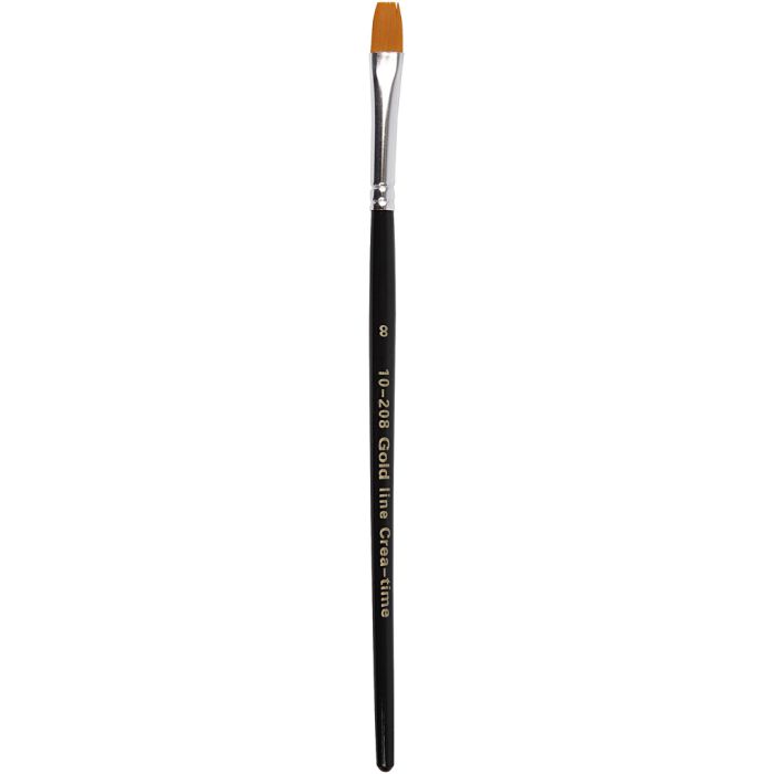 Gold Line penselen, 8, L: 18,5 cm, B: 8 mm, plat, 12stuk/ 1 doos