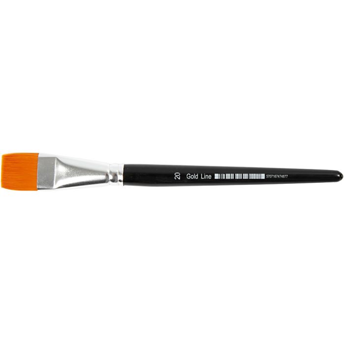 Gold Line penselen, afm 20, L: 21 cm, B: 24 mm, plat, 6 stuk/ 1 doos