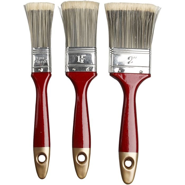 Vernis Kwasten, L: 20 cm, B: 25-50 mm, plat, 3 stuk/ 1 doos